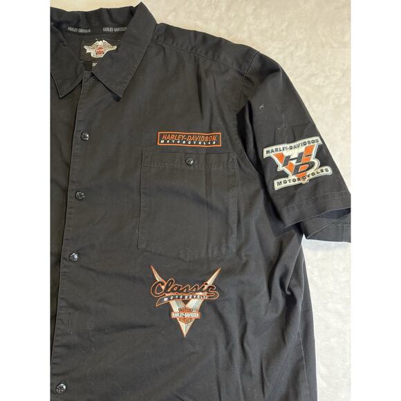 Harley Davidson Motorcycles V Twin Mechanic Shirt Patches Button XXX-Large 3XL - Picture 2 of 8